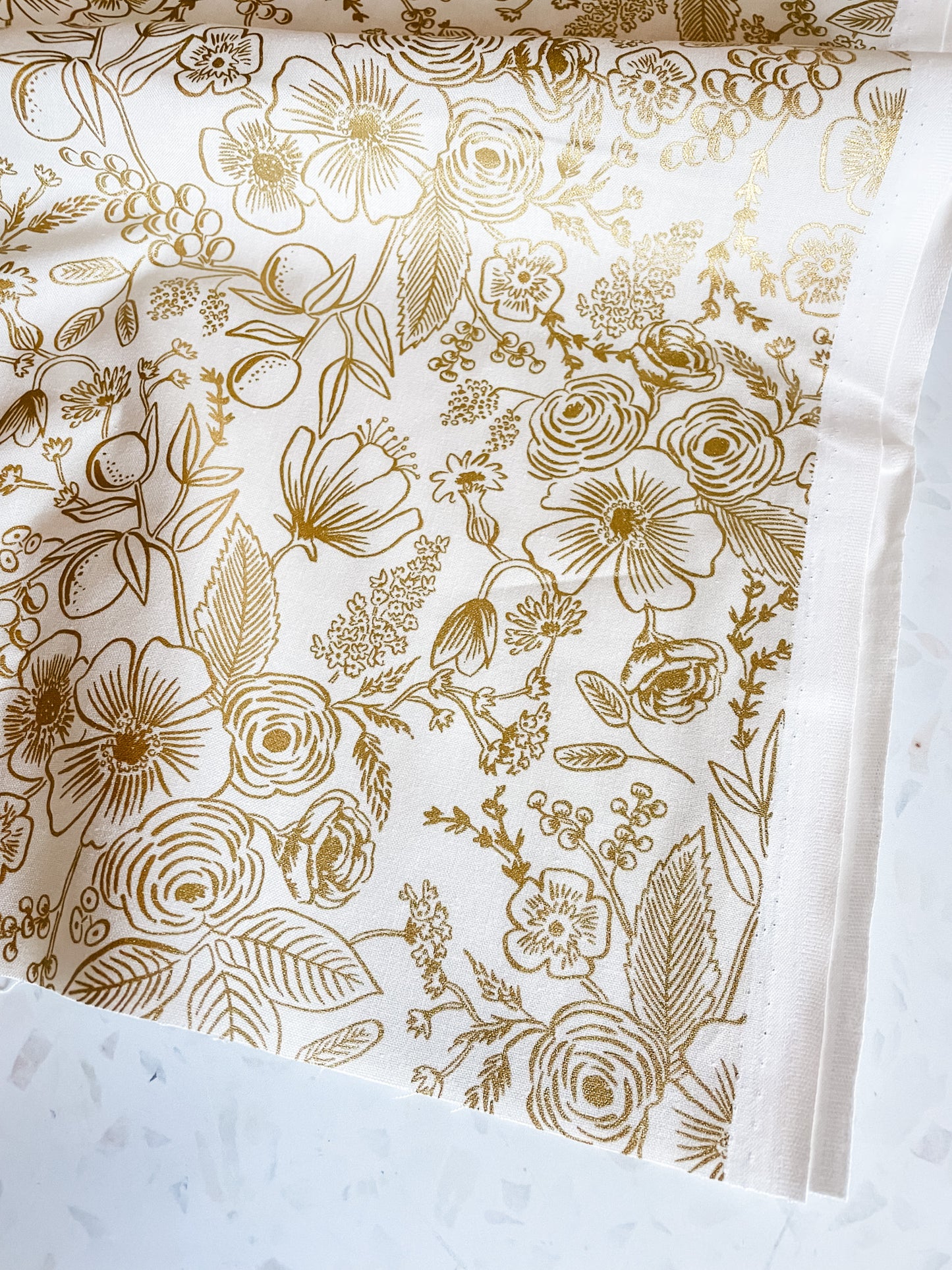 Cotton + Steel Holiday Classics – Colette in Cream Metallic