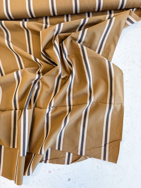 Weave Line Cotton Fabric in Iced Mocha