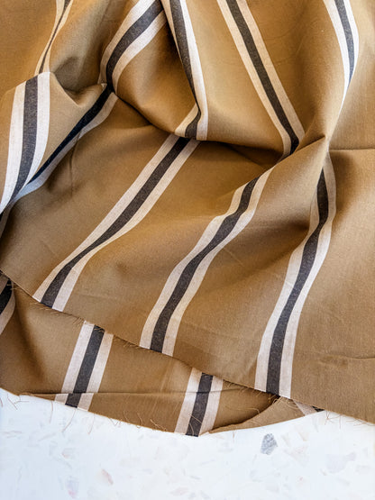 Weave Line Cotton Fabric in Iced Mocha