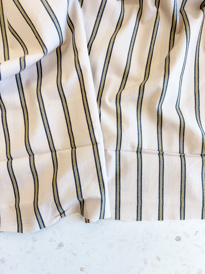 Weave Line Cotton Fabric in Milky Clay