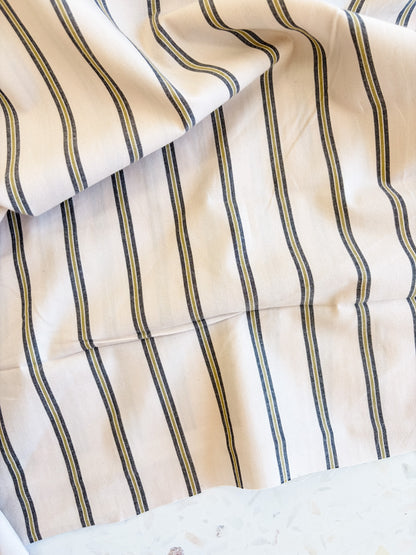 Weave Line Cotton Fabric in Milky Clay