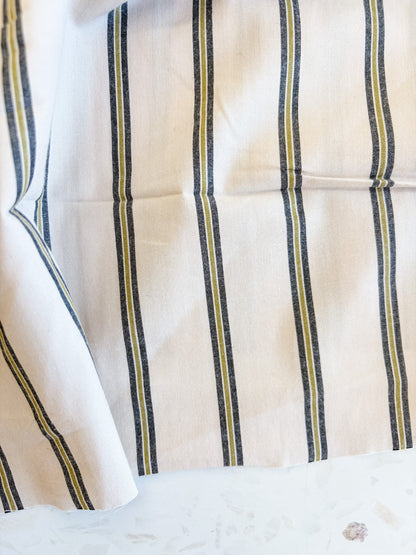 Weave Line Cotton Fabric in Milky Clay