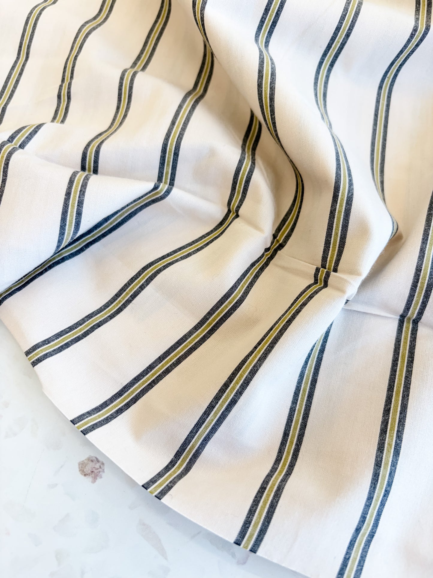 Weave Line Cotton Fabric in Milky Clay