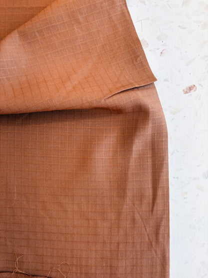 Little Tile Linen/Viscose Blend Fabric in Pecan Pie