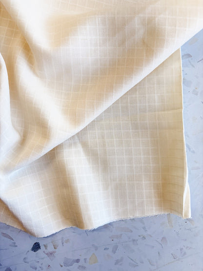Little Tile Linen/Viscose Blend Fabric in Off-White