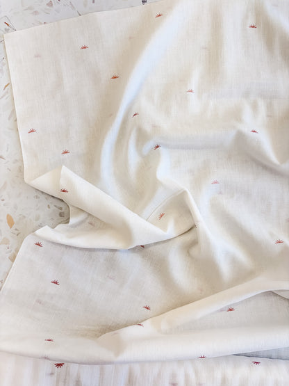 Sunset Cotton Crepe Fabric in Off-White