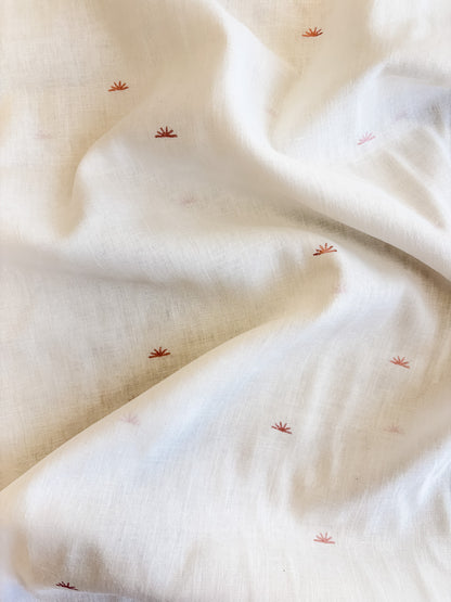 Sunset Cotton Crepe Fabric in Off-White