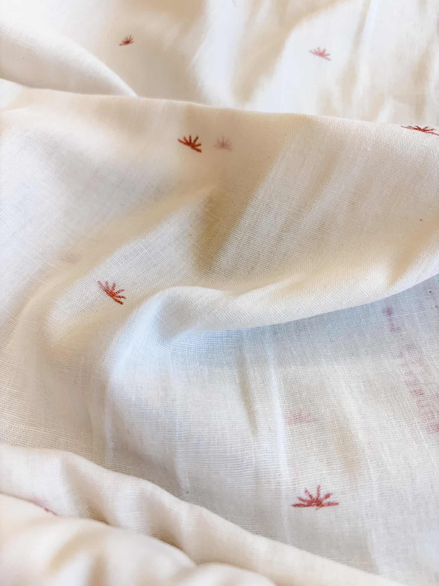 Sunset Cotton Crepe Fabric in Off-White