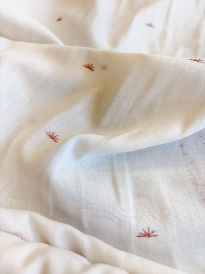 Sunset Cotton Crepe Fabric in Off-White