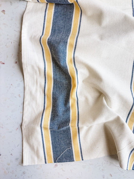 Toweling in Waterfall Blue and Yellow Stripes