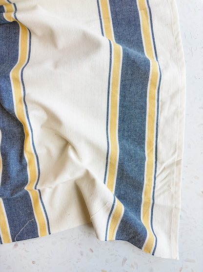 Toweling in Waterfall Blue and Yellow Stripes