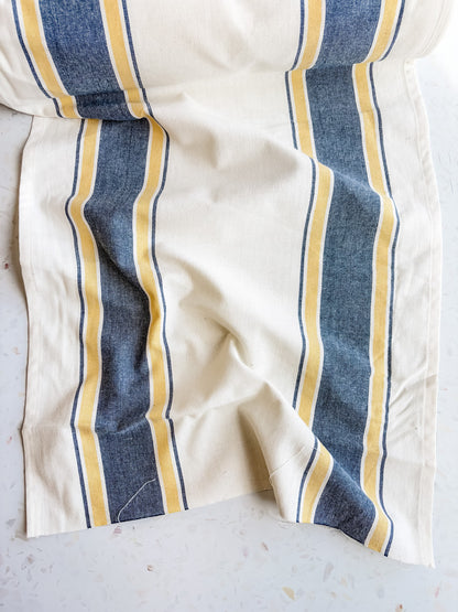 Toweling in Waterfall Blue and Yellow Stripes