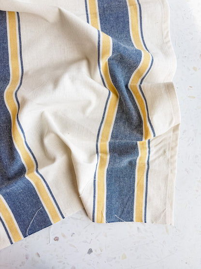 Toweling in Waterfall Blue and Yellow Stripes