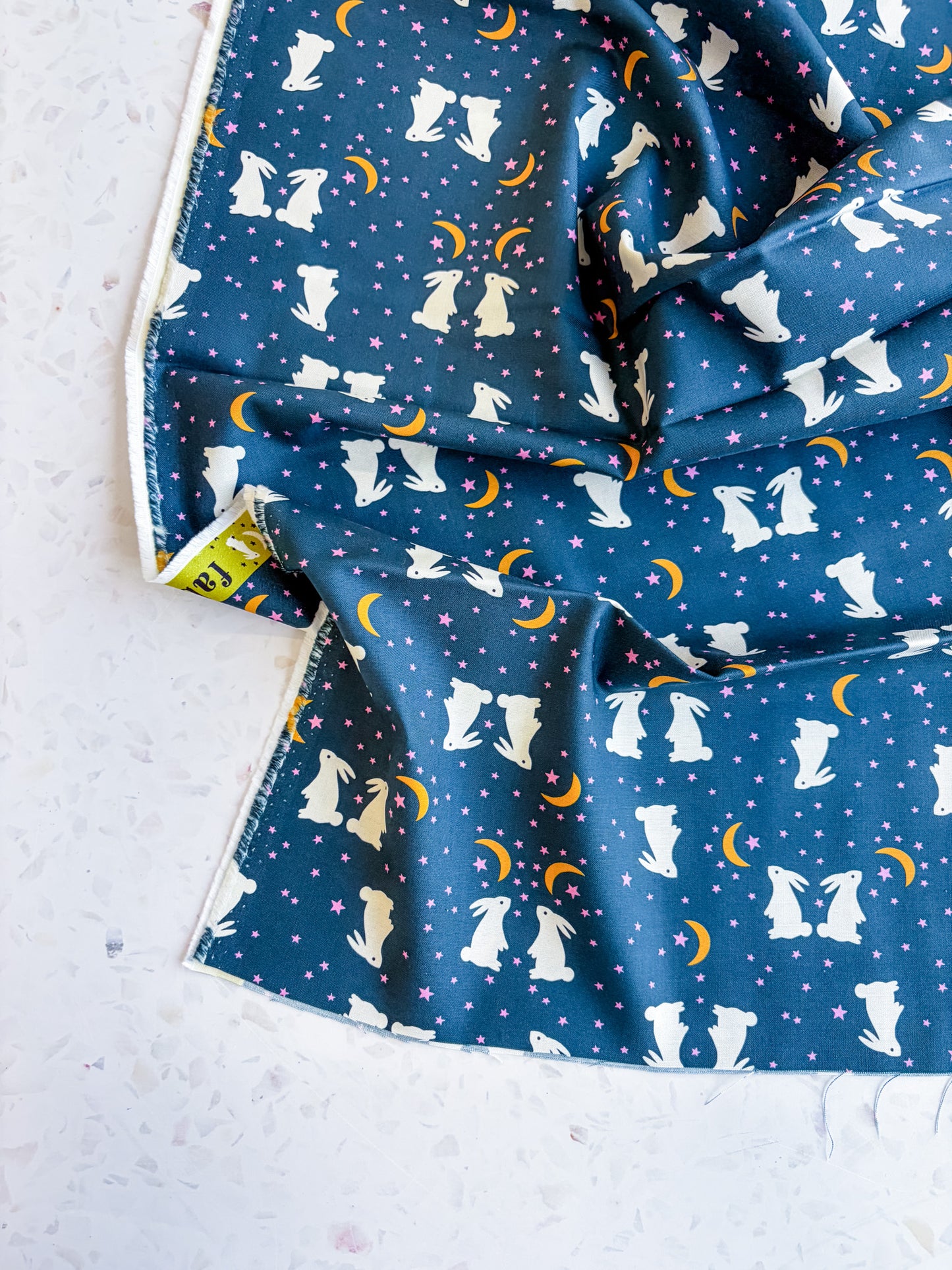 Ruby Star Society Mystic Fable Quilting Cotton – Galaxy Bunnies in Blue