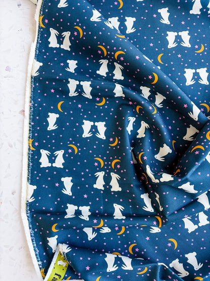 Ruby Star Society Mystic Fable Quilting Cotton – Galaxy Bunnies in Blue