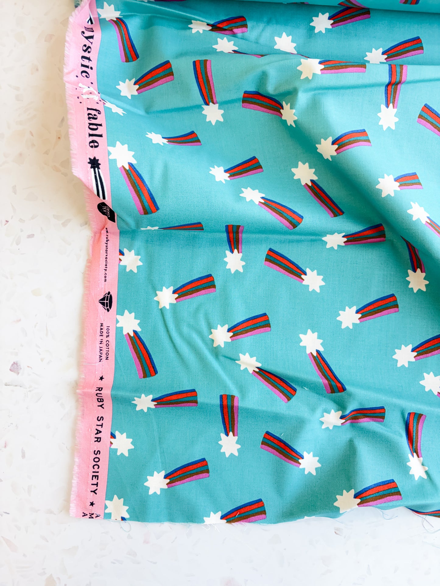 Ruby Star Society Mystic Fable Quilting Cotton - Shooting Stars in Cottage Blue