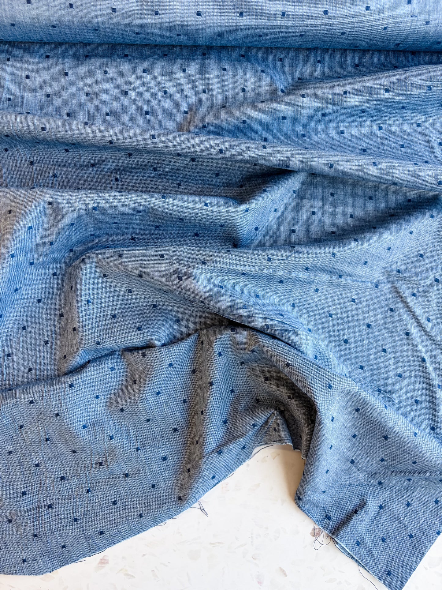 Summer Solstice Lightweight Cotton in Nautical Blue Chambray