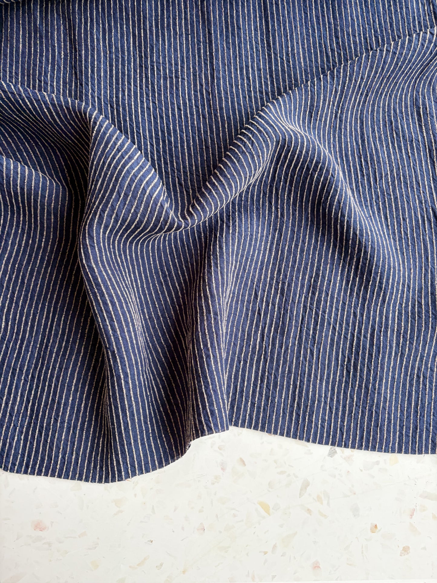 Harbor Stripe Linen/Rayon Blend in Indigo
