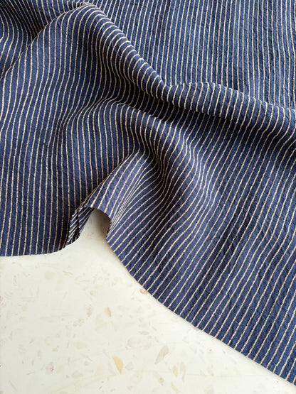 Harbor Stripe Linen/Rayon Blend in Indigo