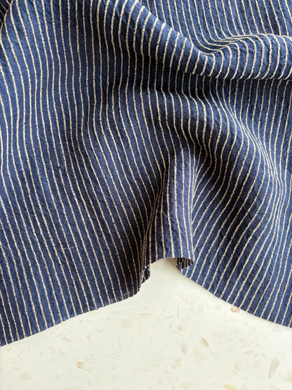 Harbor Stripe Linen/Rayon Blend in Indigo
