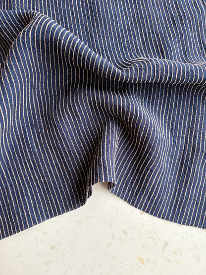 Harbor Stripe Linen/Rayon Blend in Indigo