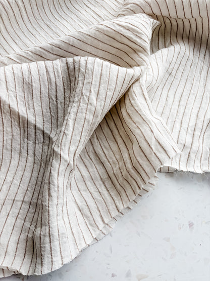Harbor Stripe Linen/Rayon Blend in Shell