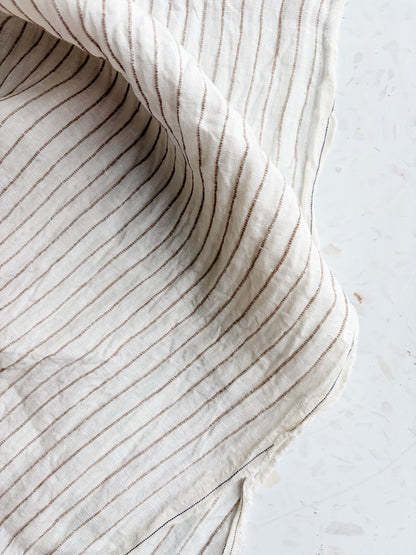 Harbor Stripe Linen/Rayon Blend in Shell