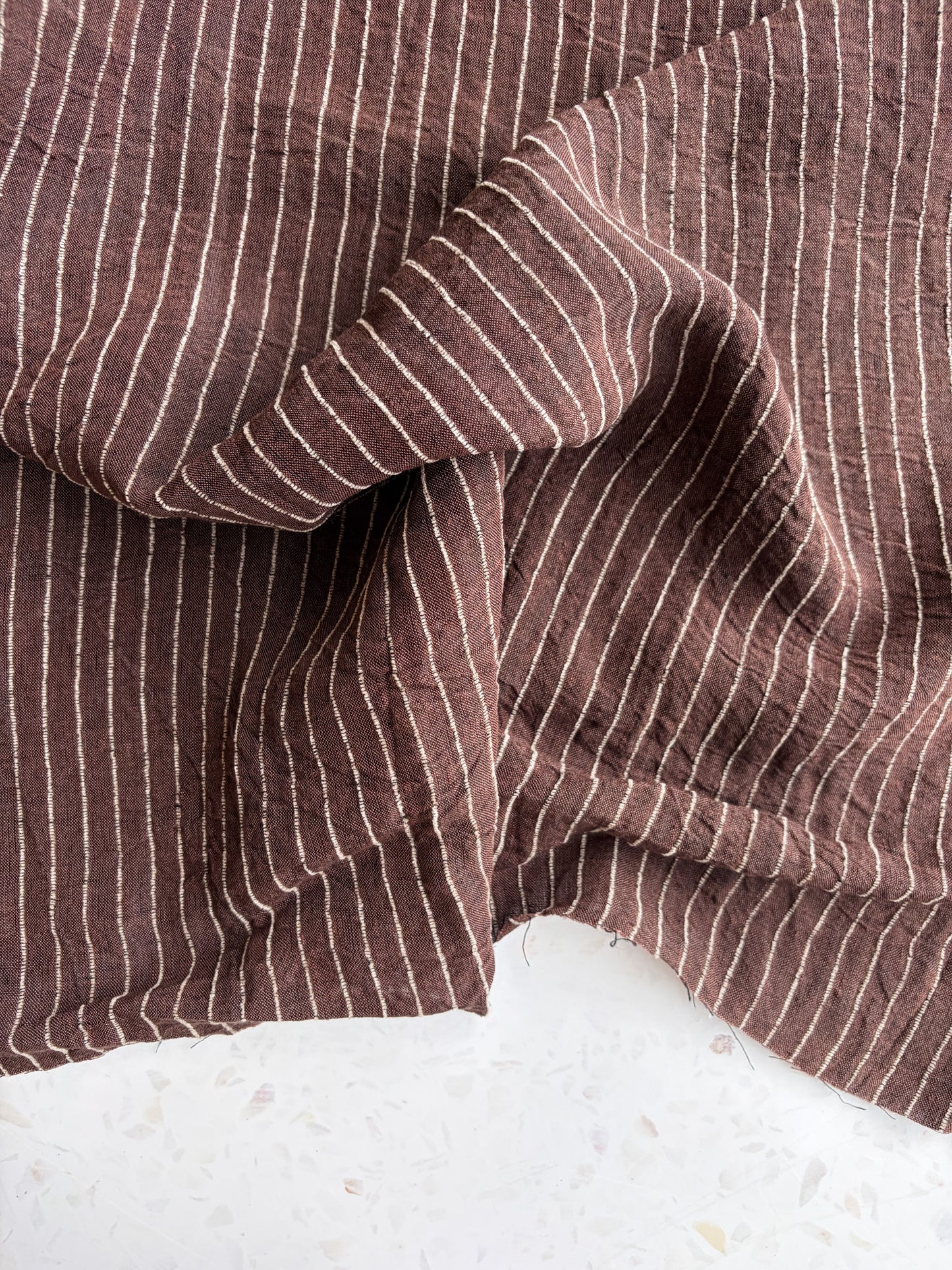 Harbor Stripe Linen/Rayon Blend in Pier