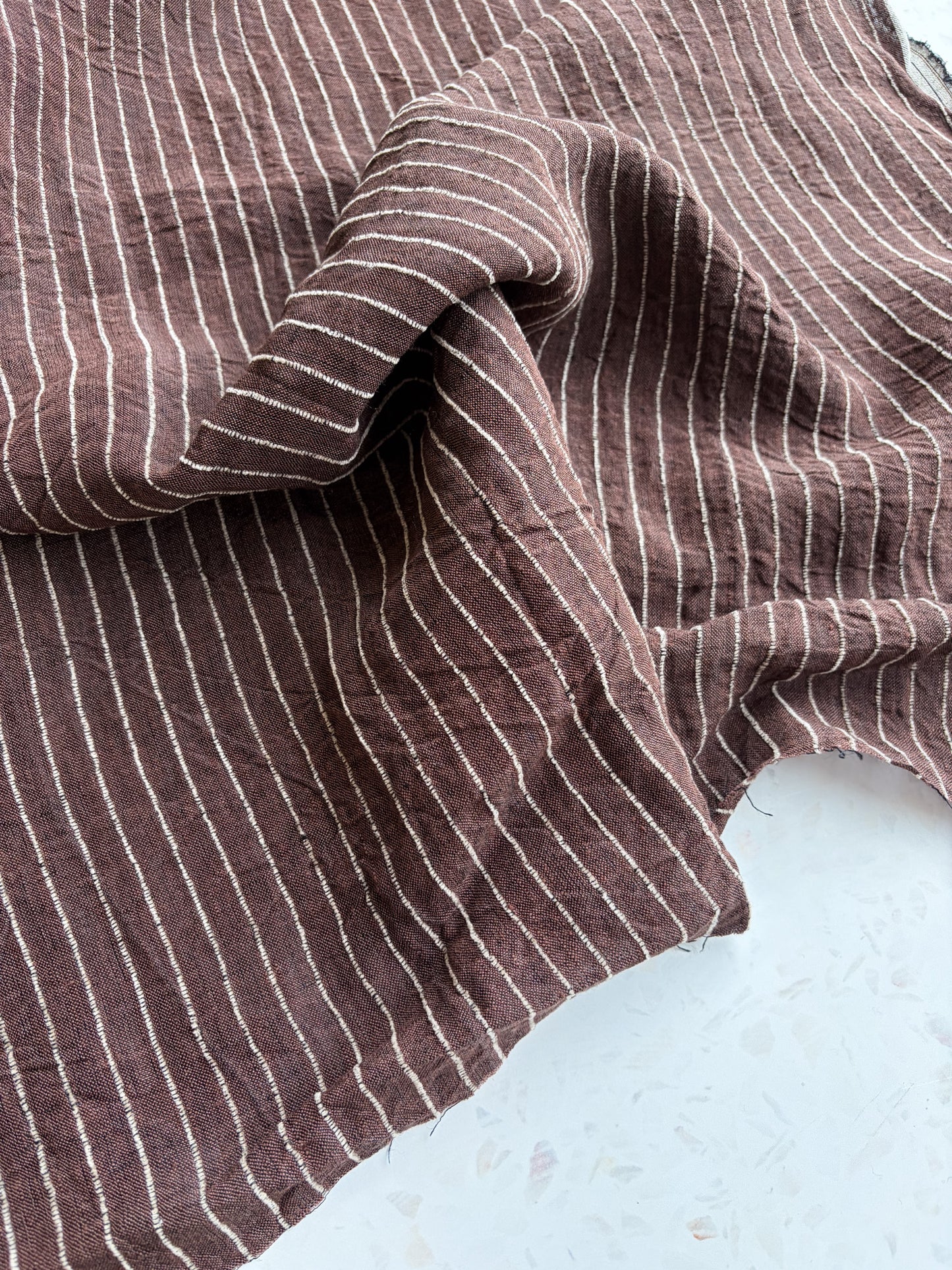 Harbor Stripe Linen/Rayon Blend in Pier