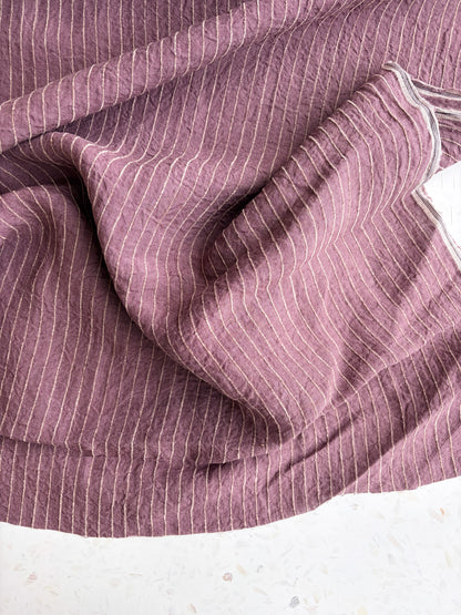 Harbor Stripe Linen/Rayon Blend in Rosewood