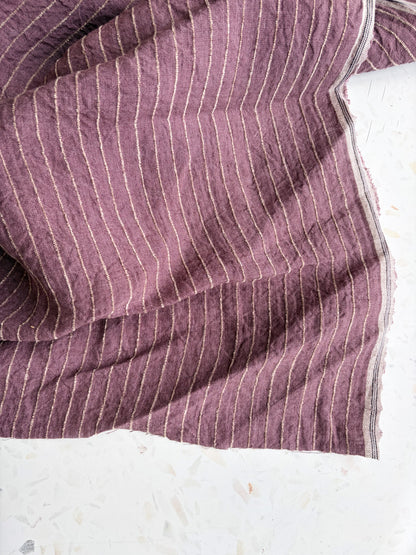 Harbor Stripe Linen/Rayon Blend in Rosewood