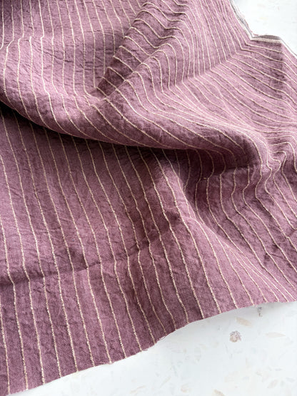 Harbor Stripe Linen/Rayon Blend in Rosewood
