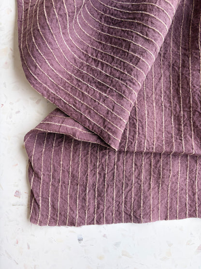 Harbor Stripe Linen/Rayon Blend in Rosewood