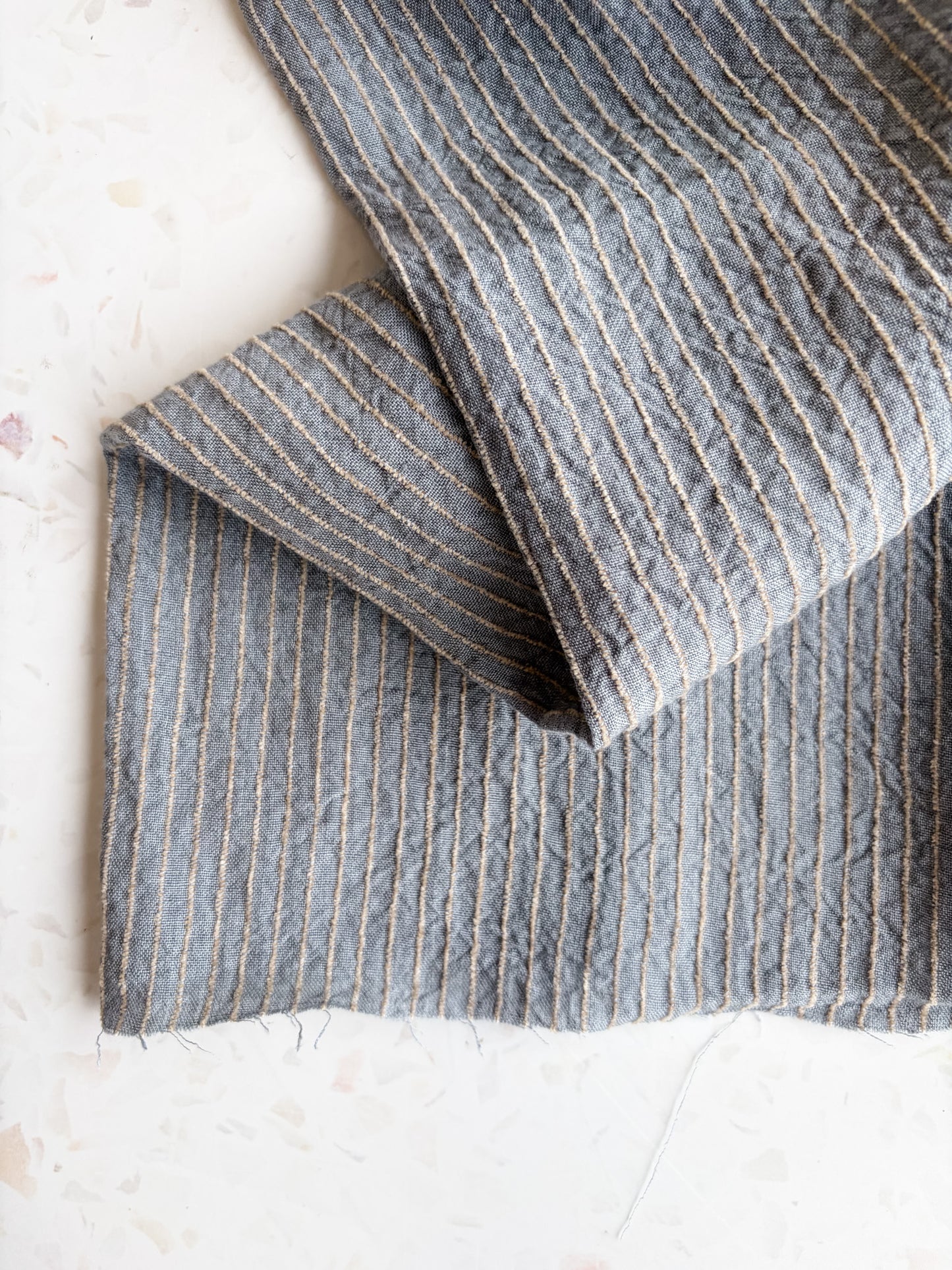 Harbor Stripe Linen/Rayon Blend in Seafoam