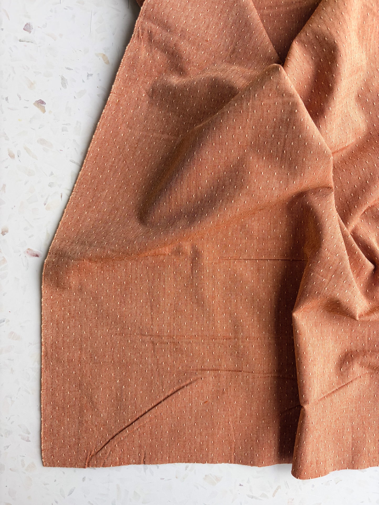 Gathering Cloth Sun Stitch in Terracotta