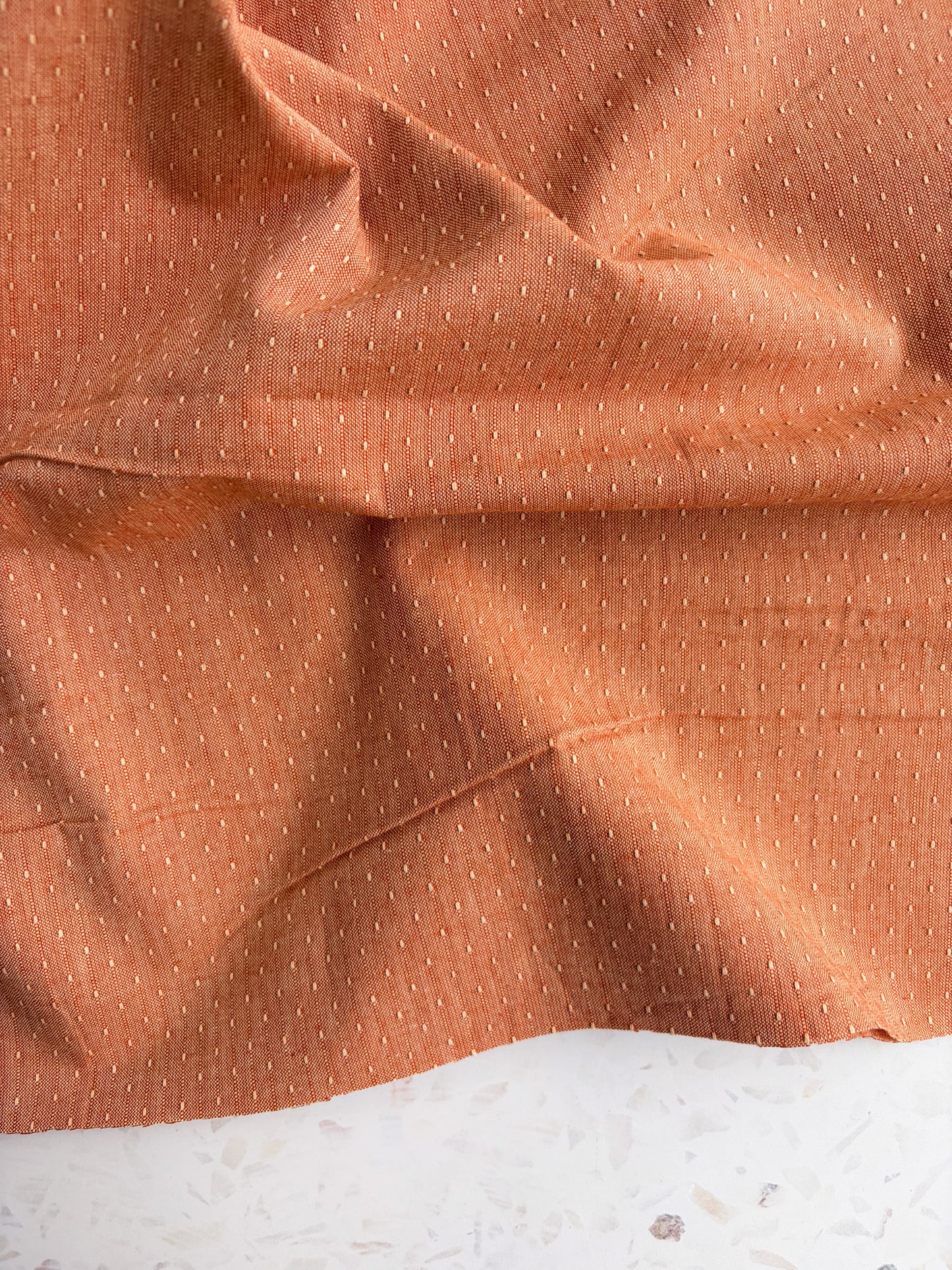 Gathering Cloth Sun Stitch in Terracotta