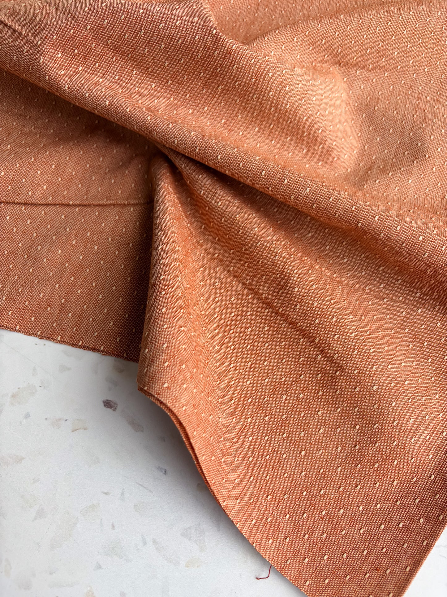Gathering Cloth Sun Stitch in Terracotta