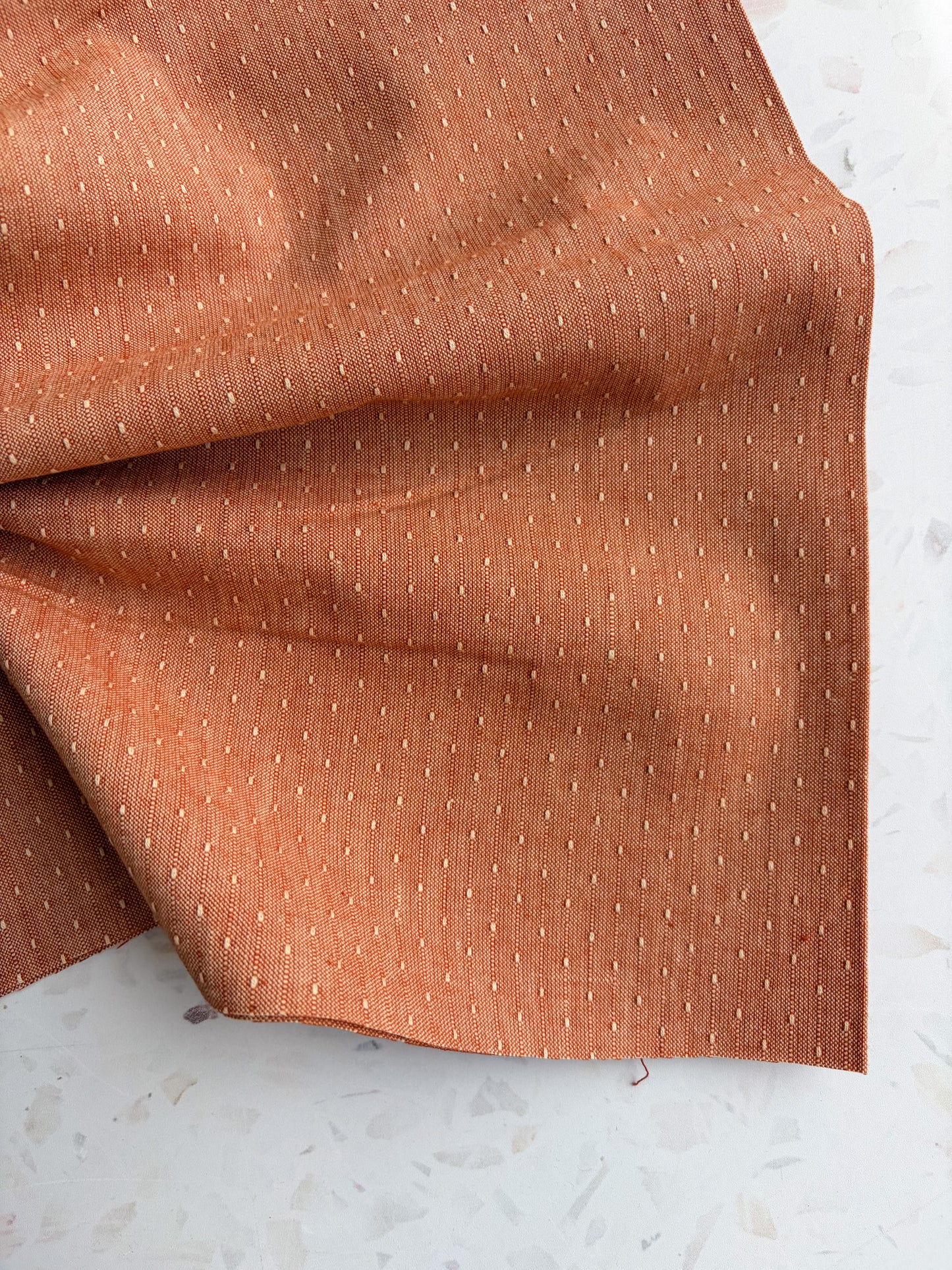 Gathering Cloth Sun Stitch in Terracotta