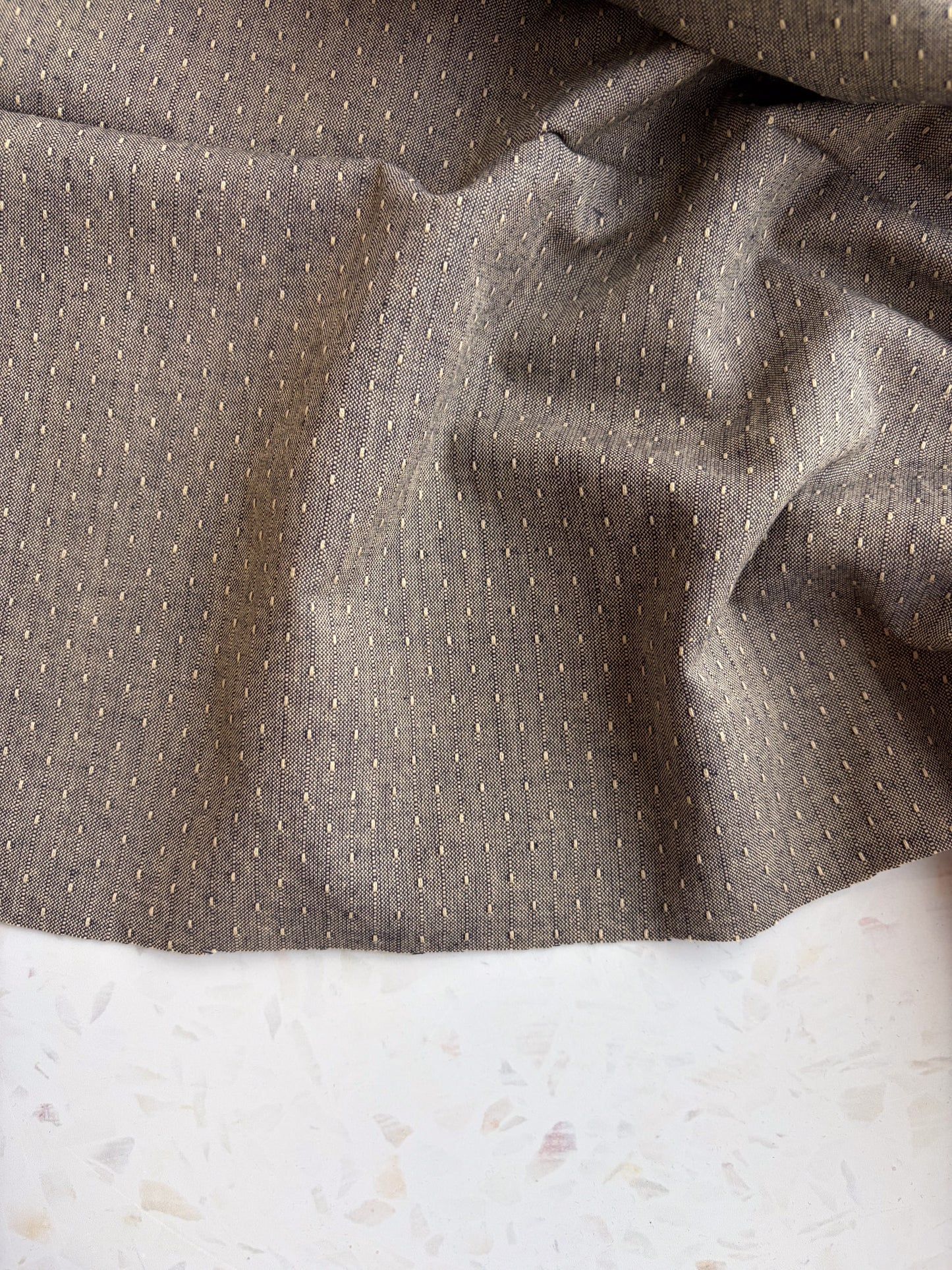 Gathering Cloth Sun Stitch in Mushroom