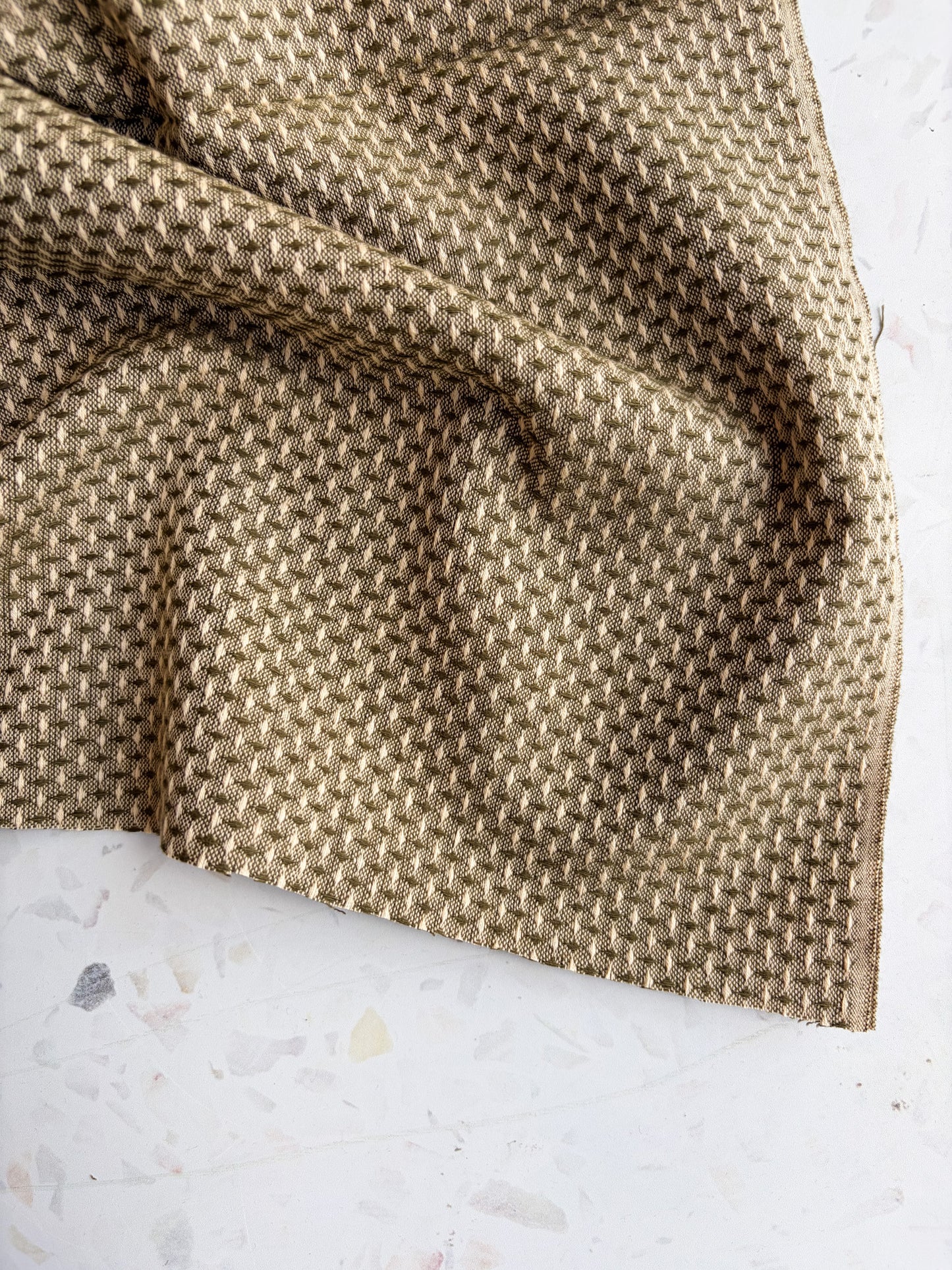 Gathering Cloth Basket Weave Cotton in Lichen
