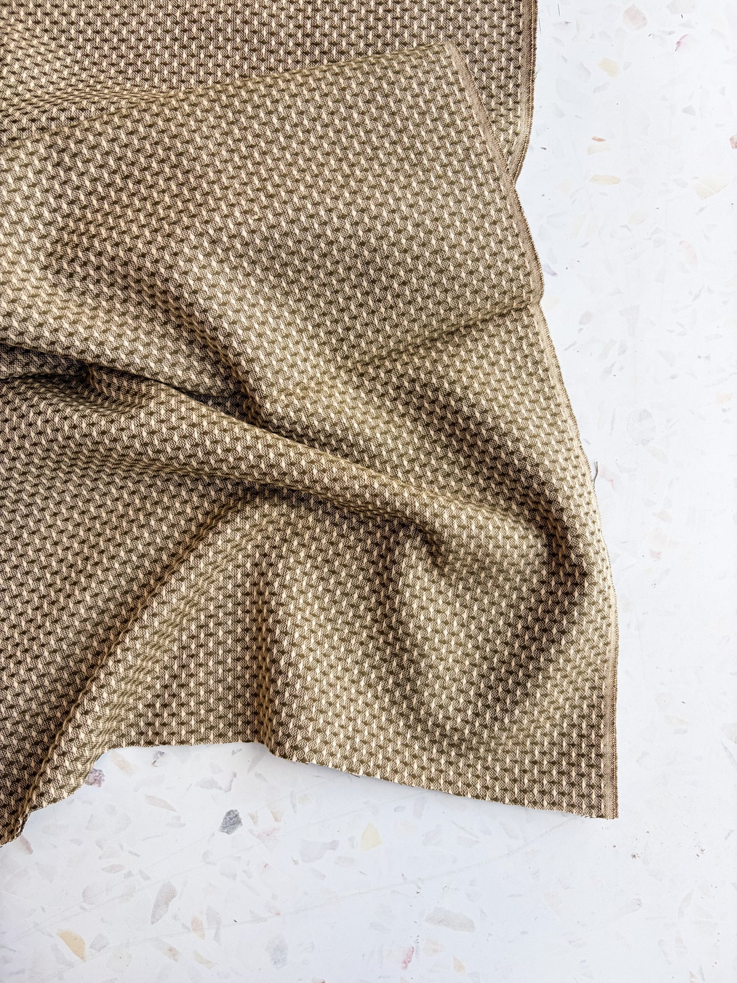 Gathering Cloth Basket Weave Cotton in Lichen