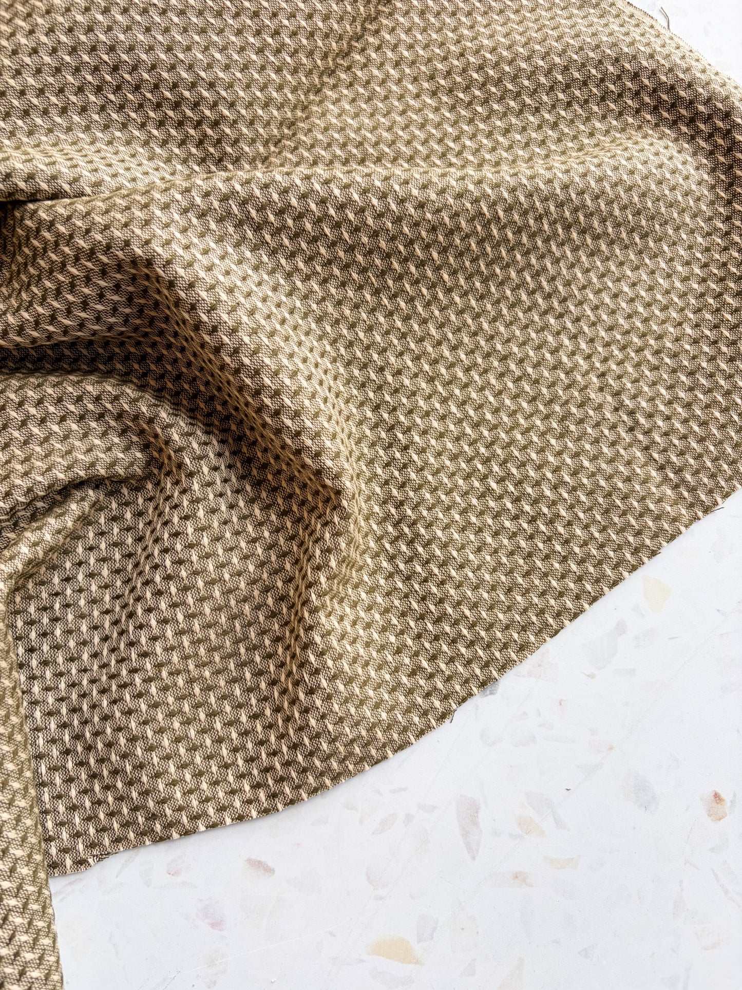 Gathering Cloth Basket Weave Cotton in Lichen