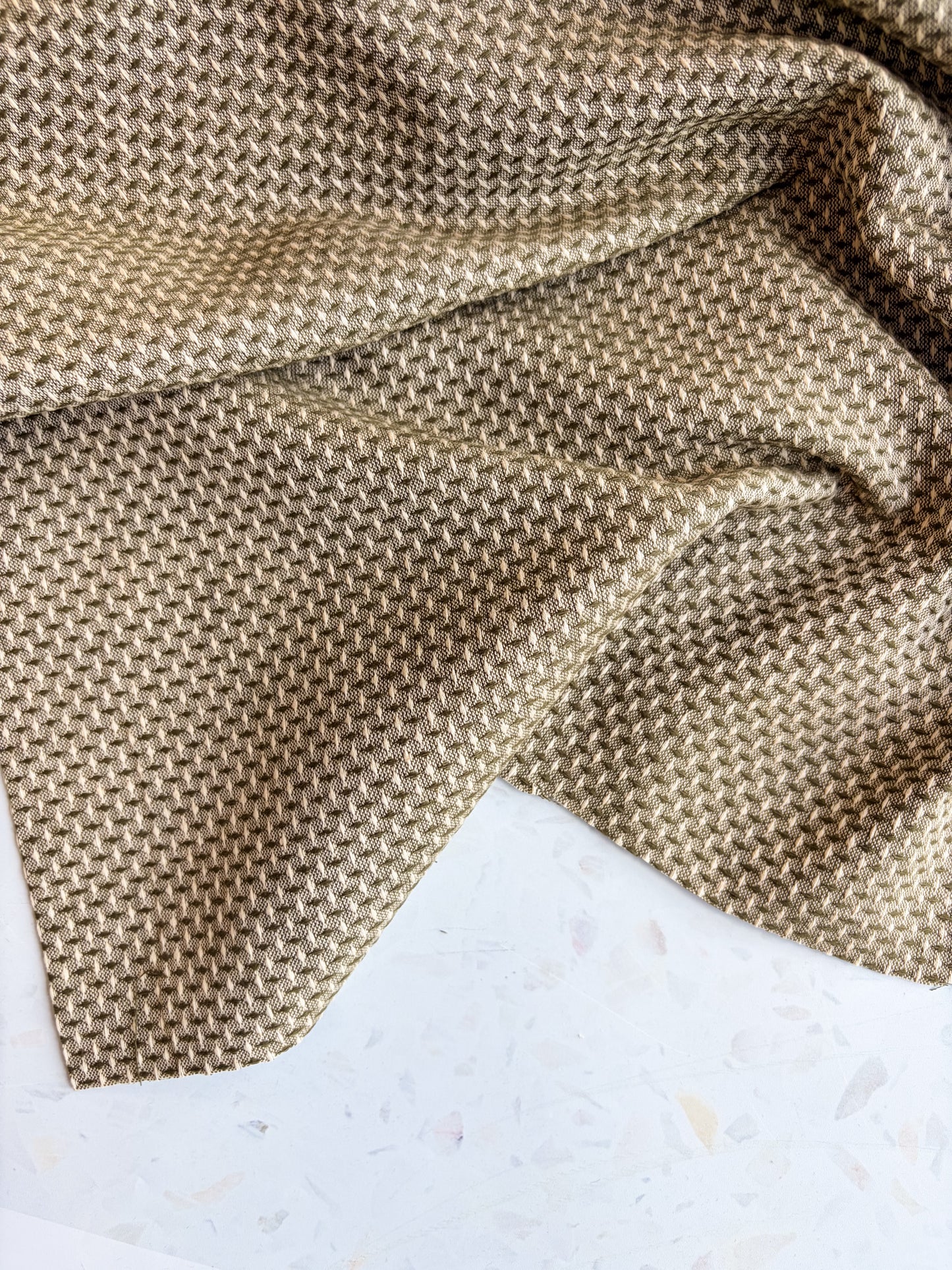 Gathering Cloth Basket Weave Cotton in Lichen
