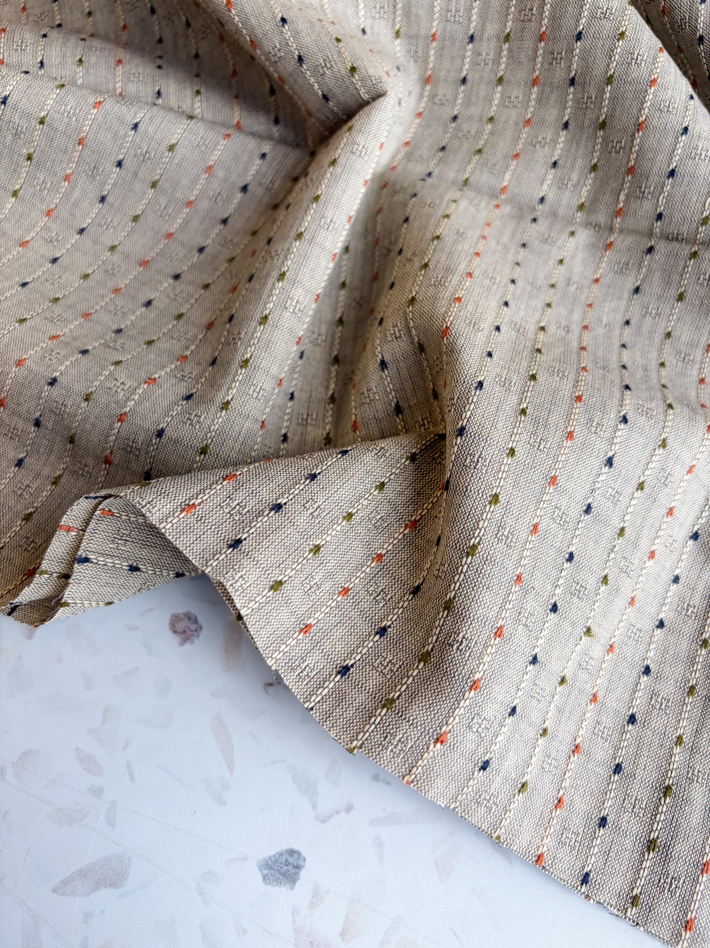 Gathering Cloth Heritage Stitch in Parchment