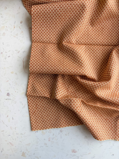 Gathering Cloth Basket Weave Cotton in Creamsicle