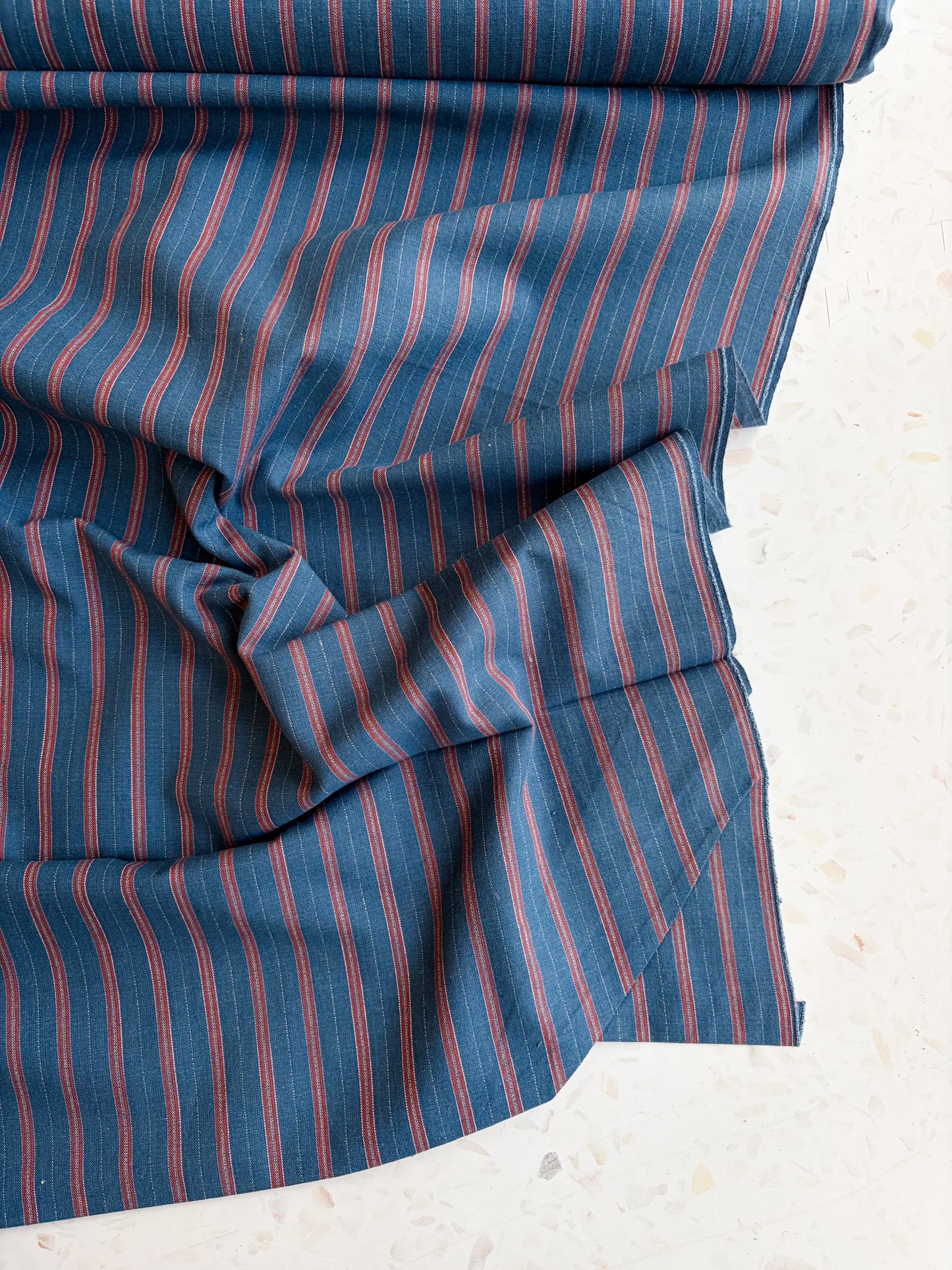 Gathering Cloth Merchant Stripe in Bluebird