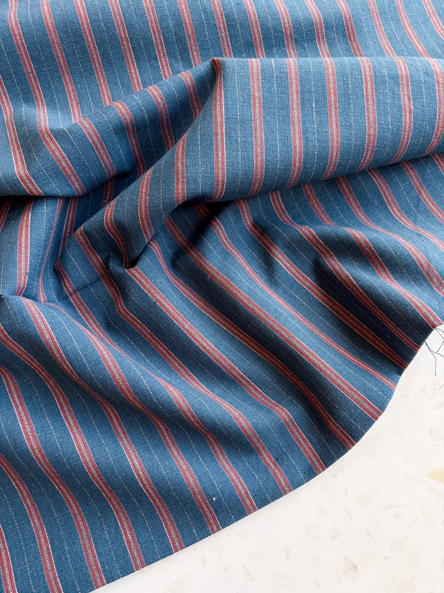 Gathering Cloth Merchant Stripe in Bluebird