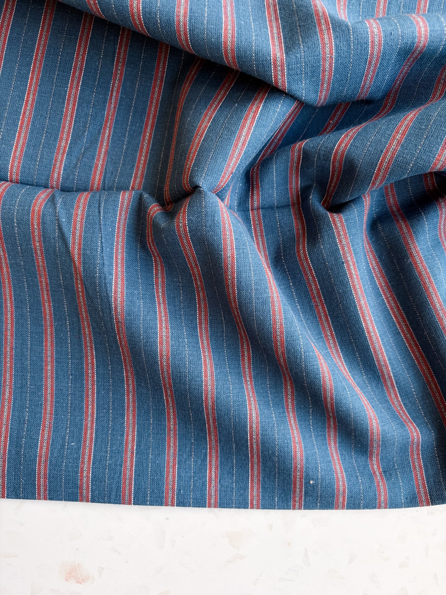 Gathering Cloth Merchant Stripe in Bluebird