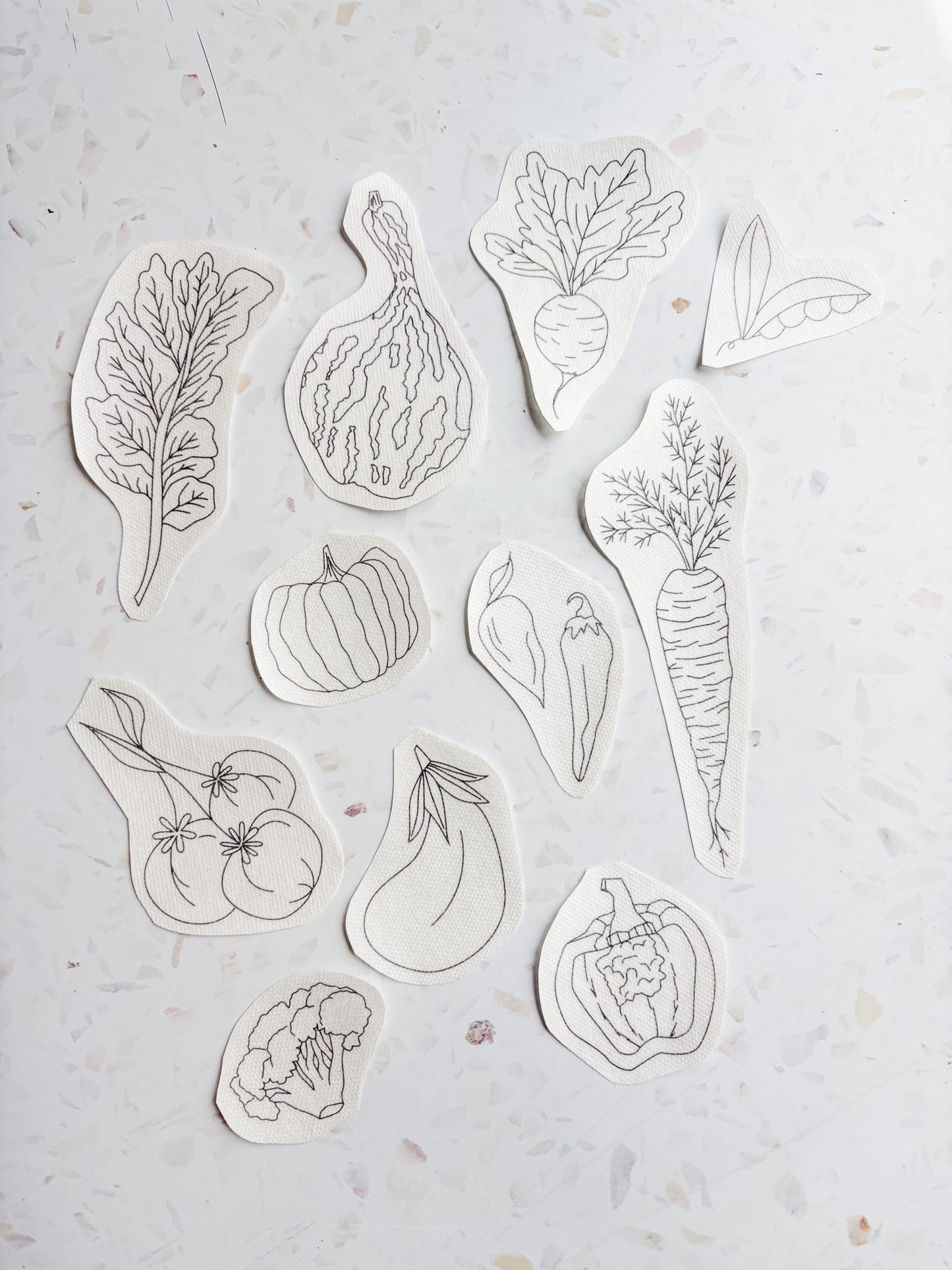Vegetables - Hand Embroidery Peel Stick & Stitch Patterns