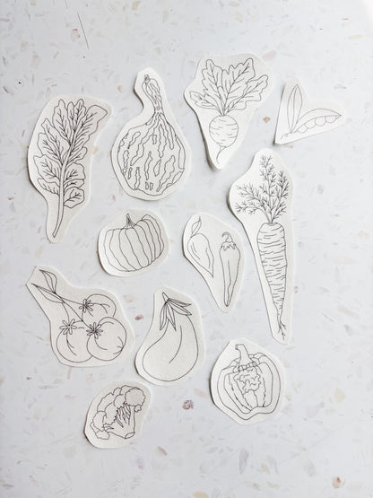 Vegetables - Hand Embroidery Peel Stick & Stitch Patterns